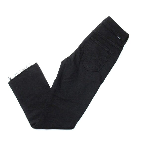 Mother Insider Crop Step Fray in Not Guilty Black Stretch Jeans 27 - Picture 4 of 7